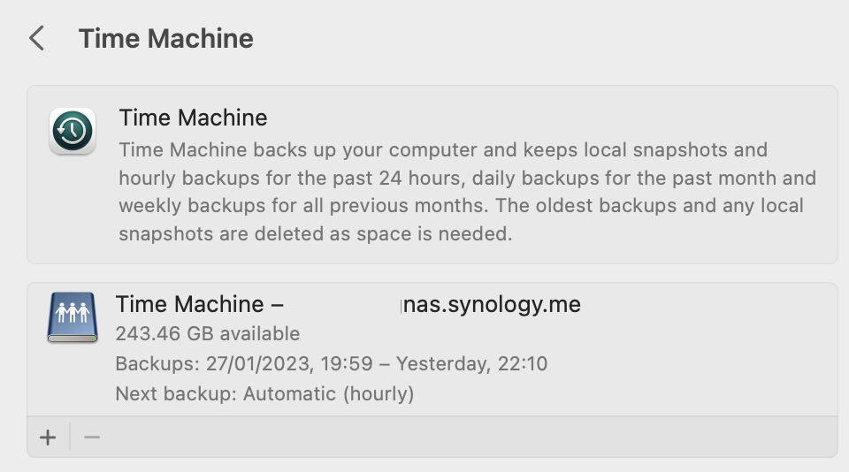 time machine back up to nas