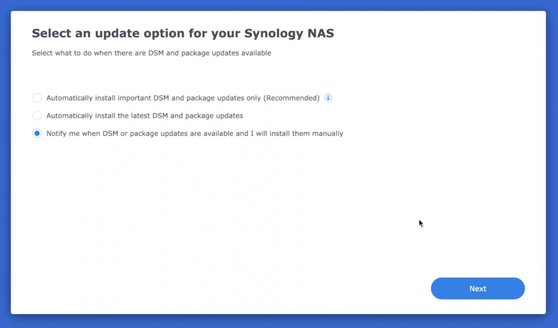 Cài đặt ban đầu cho ổ cứng mạng (NAS) Synology