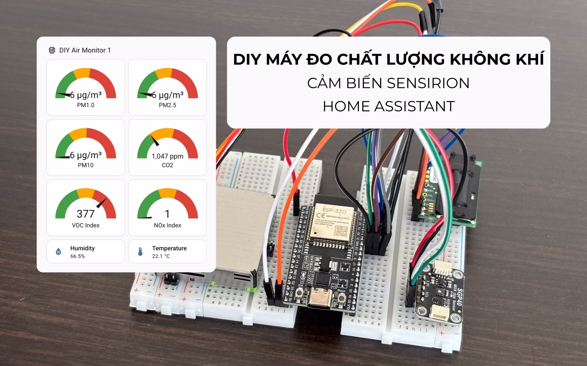 DIY máy đo chất lượng không khí chất lượng cao tích hợp Home Assistant